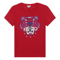 KENZO Tiger Head Pattern Round Neck Short Sleeve Red FA52TS7214YB-21