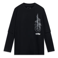 Li-Ning Counterflow Graphic Faux Two-Piece T-shirt 'Black' AHST581-4