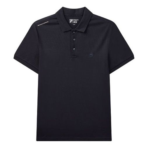 FILA Logo Sports Knit Short Sleeve Polo Shirt Navy Blue F11M038121F-NV