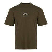 PUMA Alphabet Quick Dry Breathable Short Sleeve T-shirt 'Olive Brown' 597337-49