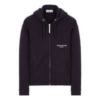 STONE ISLAND Logo Printed Zip-Up Jacket 'Black' 7915652X6-V0020