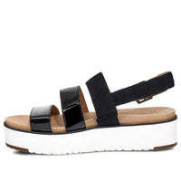 (WMNS) UGG Braelynn Lightweight Thick Sole Sandals Black White 1099808-BLK