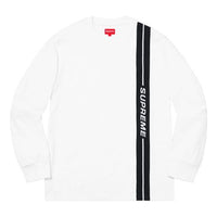 Supreme FW18 Vertical Logo Stripe LS Top White Logo Tee SUP-FW18-218
