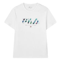 FILA Logo Letter Printing Sports Male White F11M128105F-WT