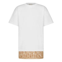 Men's DIOR SS21 Pattern Loose Round Neck Short Sleeve White 183J651A0554-C081