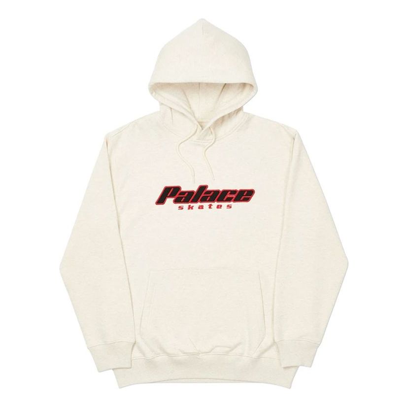 PALACE Drawstring hooded Alphabet Printing Long Sleeves Unisex White P19CS132