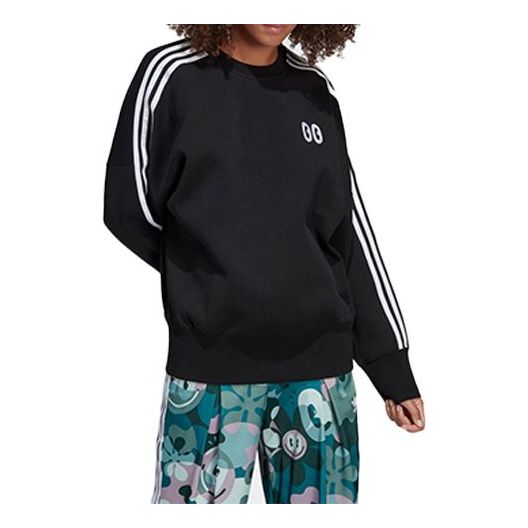 (WMNS) adidas originals Printing Sports Sweatshirt Black DV2667