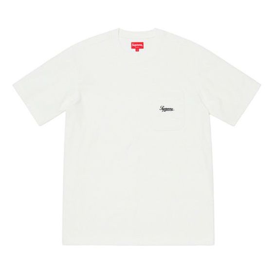 Supreme SS19 Terry Pocket Tee Short Sleeve Unisex White SUP-SS19-10571