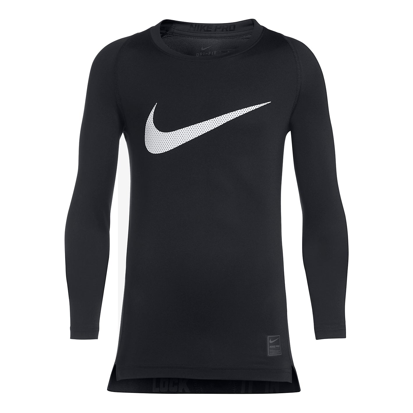 Nike Front Swoosh Long Sleeves Tee 'Black White' 726460-010