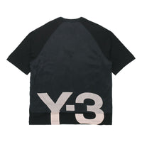 Men's Y-3 SS21 Rear Logo Printing Round Neck Short Sleeve Black T-Shirt GV6083