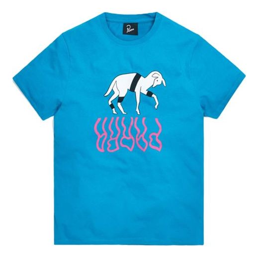 KITHX BY PARRA THE GOAT REFLECTION Pattern Short Sleeve Unisex Blue PA43890-BLU