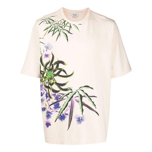 Men's KENZO Flowers Printing Short Sleeve Pink FA5-5TS508-4SN-03