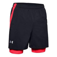 Under Armour Launch SW 2in1 Shorts 'Black Red' 1326576-003