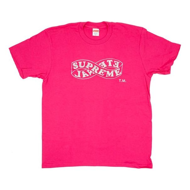 Supreme FW18 Eternal Tee Dark Pink Logo Printing Short Sleeve Unisex Red SUP-FW18-458