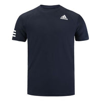 adidas Logo Printing Mesh Splicing Breathable Sports Short Sleeve Navy Blue H34691