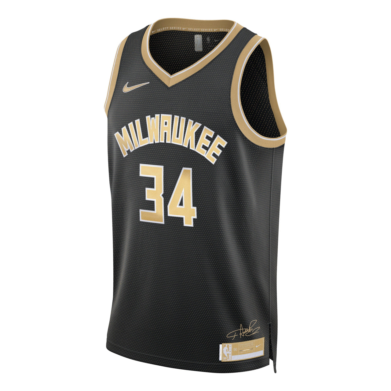 Nike Dri-FIT NBA Giannis Antetokounmpo Milwaukee Bucks 2024 Swingman Jersey 'Black Gold' FN5911-053