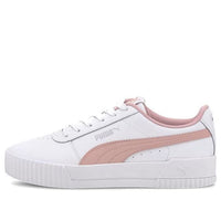 (GS) PUMA Carina L Casual Board Shoes White/Pink 370677-13