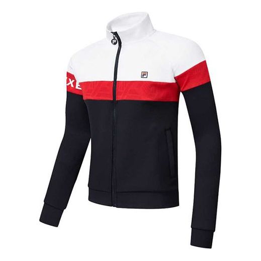 FILA Athletics Long Sleeves Contrasting Colors Stand Collar Casual Jacket White A11M013505F-WT