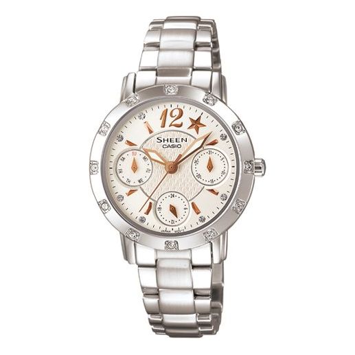 CASIO SHEEN Waterproof Stainless Steel Strap White Analog SHN-3020D-7ADR