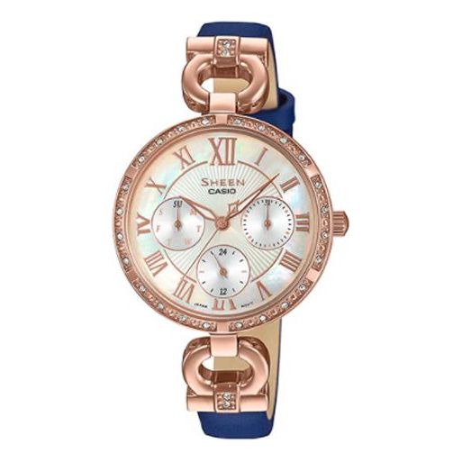 CASIO SHEEN Series Simplistic Casual Fashion Rose-gold White Analog SHE-3067PGL-7A