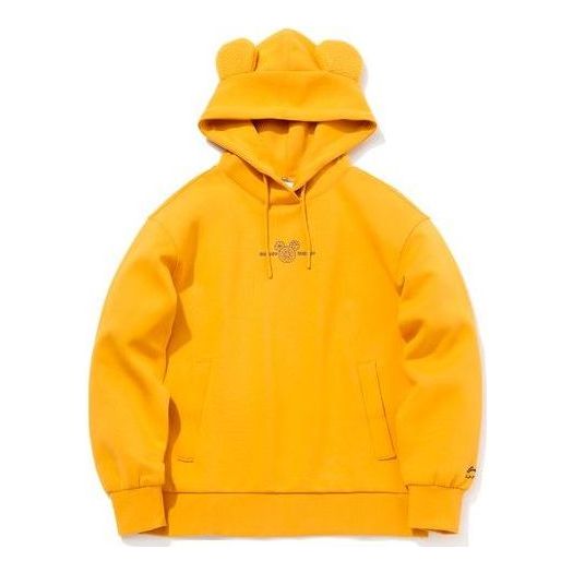(WMNS) Li-Ning x Disney Mickey Mouse Crossover Pattern Hoodie 'Yellow' AWDQ582-1
