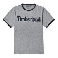 Men's Timberland Colorblock Collar Logo Printing Short Sleeve Gray A2B86052