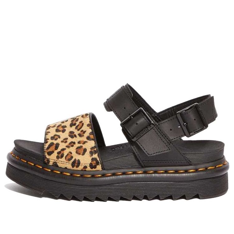 (WMNS) Dr. Martens Voss Animal Print Sandal Black 25586001