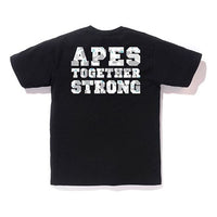 Men's BAPE Back Alphabet Printing Short Sleeve Black 0ZXTEM110035E