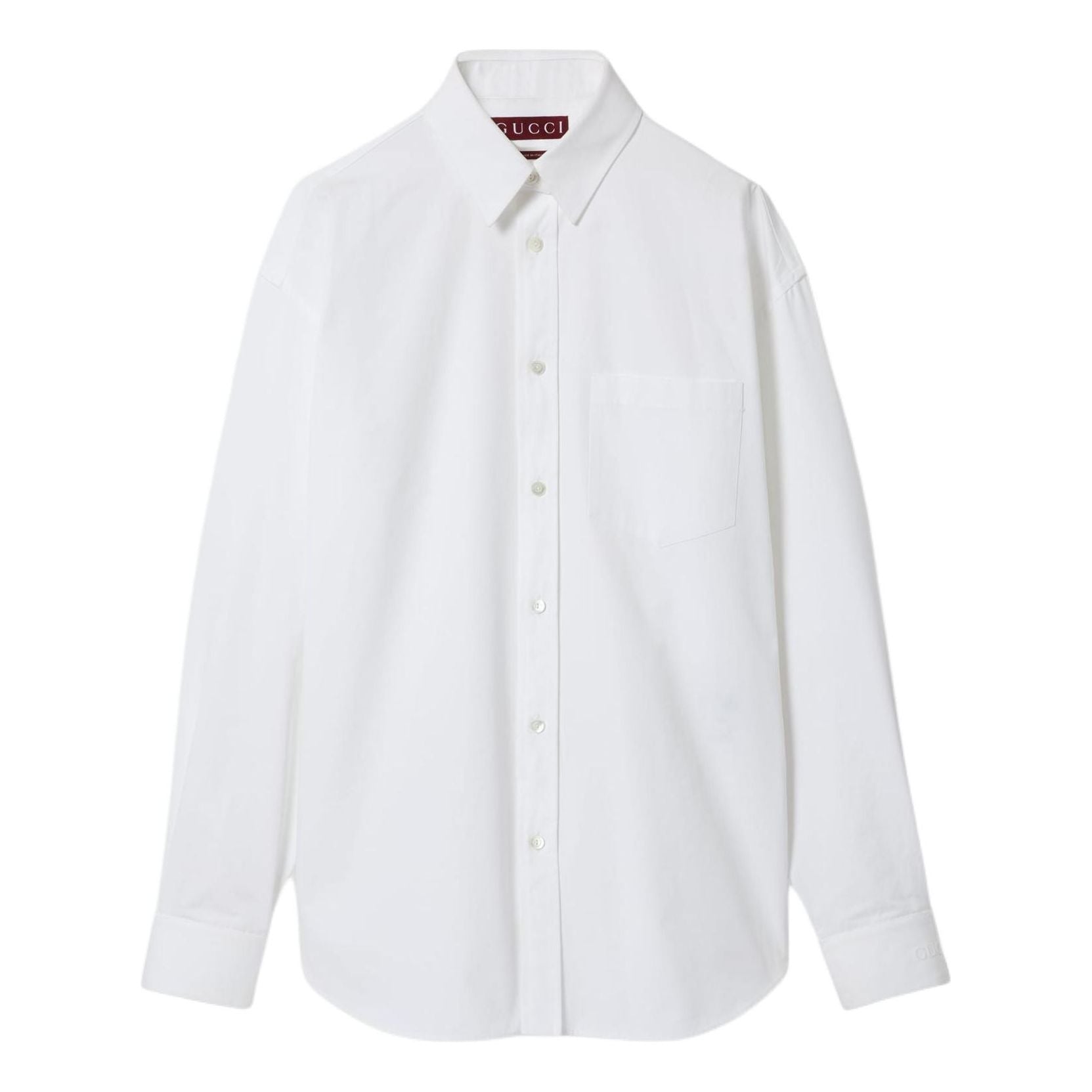 Gucci Detail Cotton Poplin Shirt 'White' 787538-ZAQQS-9000