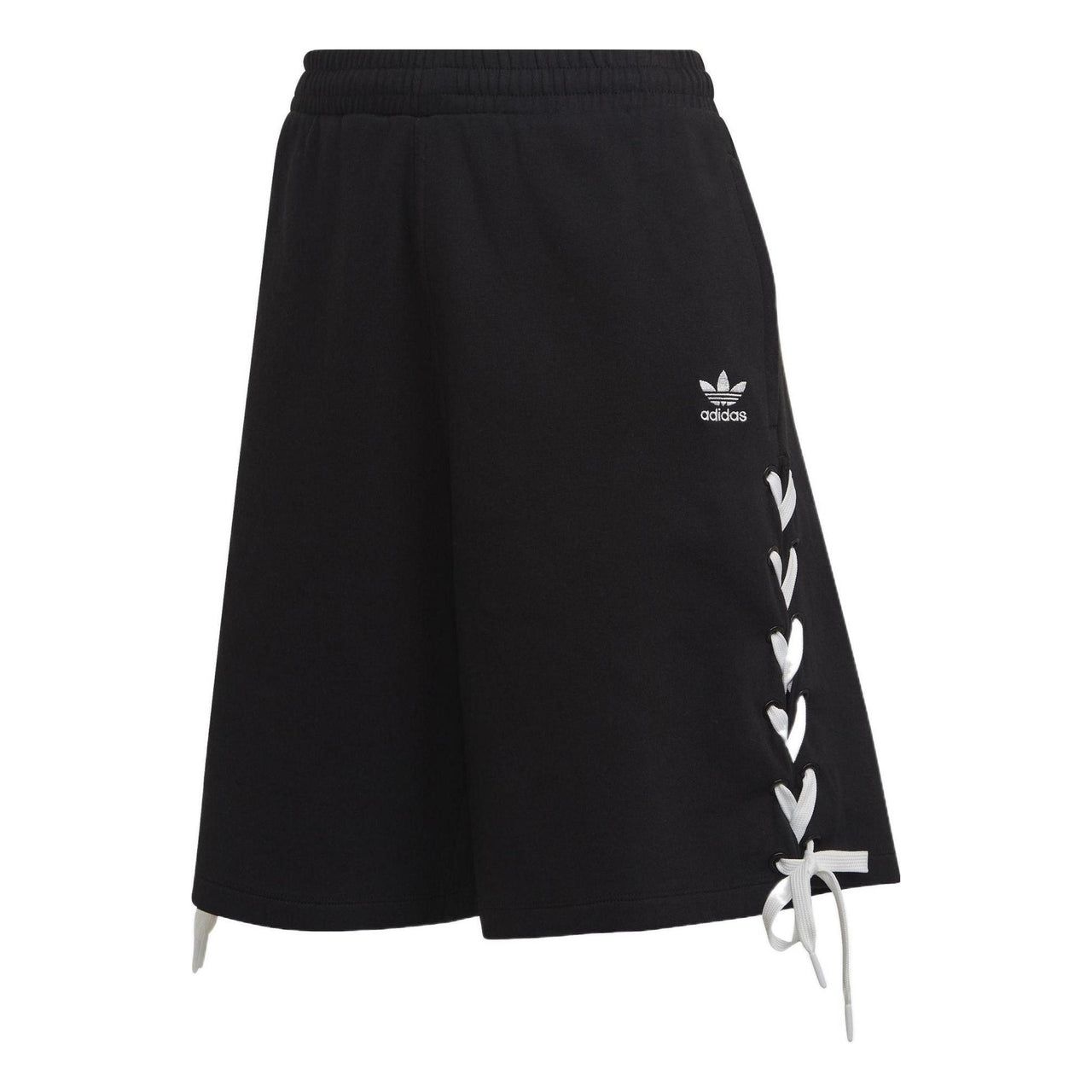 (WMNS) adidas Trefoil Side Striped Elastic Waist Loose Shorts Asia Sizing 'Black White' HS2602