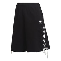 (WMNS) adidas Trefoil Side Striped Elastic Waist Loose Shorts Asia Sizing 'Black White' HS2602
