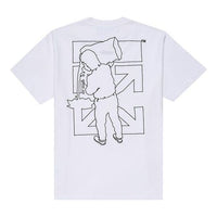Men's Off-White Logo Pattern Printing White T-Shirt OMAA038E20JER0070110
