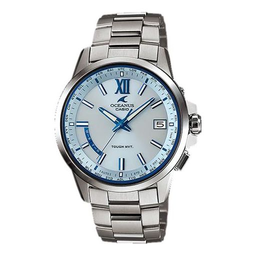Casio Oceanus Analog Watch 'Metallic Silver Blue White' OCW-T150-2AJF