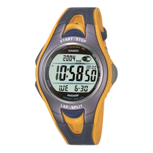 Men's CASIO Irregular Contrasting Colors Sports Gym Resin Strap Gray Yellow Gym Watch Mens GrayYellow Digital STR-210-2VDF