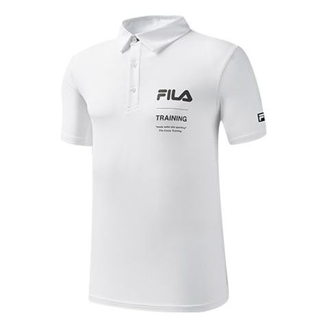 FILA Athletics Alphabet Logo Printing Short Sleeve Polo Shirt White A11M031151F-WT