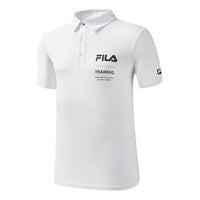 FILA Athletics Alphabet Logo Printing Short Sleeve Polo Shirt White A11M031151F-WT