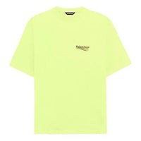 Men's Balenciaga Logo Printing Short Sleeve Yellow 641675TJVF77110