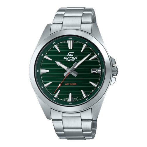Men's CASIO Minimalistic Business Watch 100m waterproof Mens Silver Analog EFV-140D-3AV