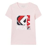 (WMNS) FILA Alphabet Logo Printing Knit Short Sleeve Pink F11W018153F-PK