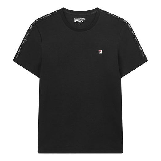 FILA Solid Color Minimalistic Logo Embroidered Short Sleeve Black F11M028136F-BK