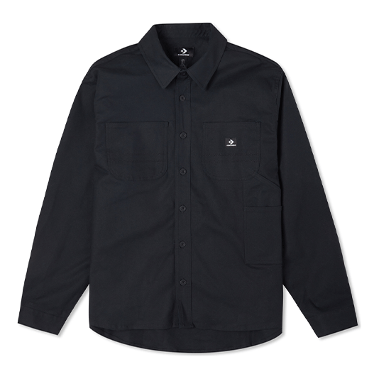 Converse Carpenter Pocket Button Down Long Sleeve Shirt Asia Sizing 'Black' 10022950-A03