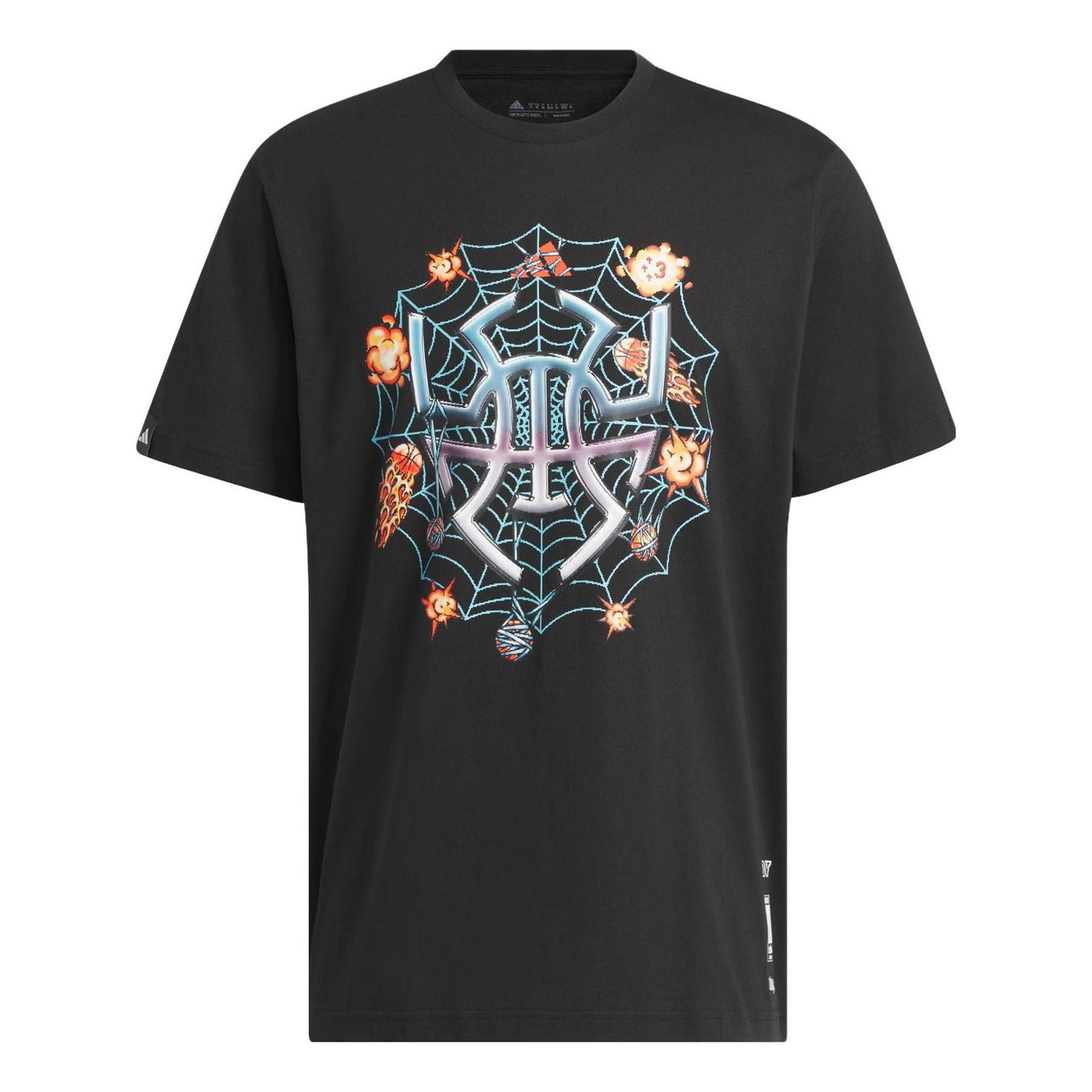 adidas Donovan Mitchell 8-Bit Signature T-Shirt Asia Sizing 'Black Yellow Blue' II7791