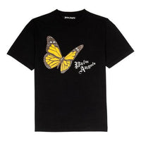 Men's PALM ANGELS Printing Short Sleeve Black 520 PMAA001S204130141088