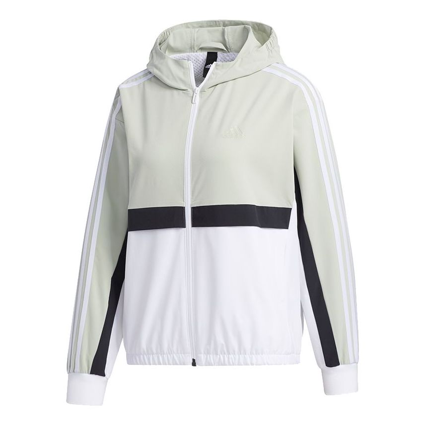 (WMNS) adidas Hooded Jacket Asia Sizing 'Green White' GP0621