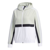 (WMNS) adidas Hooded Jacket Asia Sizing 'Green White' GP0621