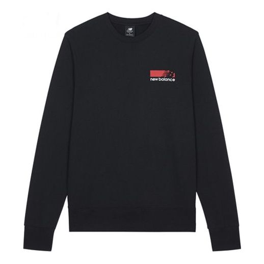 New Balance Alphabet Printing Round Neck Pullover Black MT13906-BK