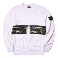 Men's STONE ISLAND Printing Round Neck Pullover White 721563094-V0093