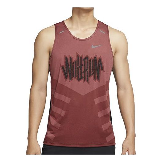 Nike Dri-Fit Series Breathable Running Sports Vest Red CU5690-652