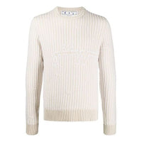 Men's Off-White Round Neck Knit White OMHE043E20KNI0010300