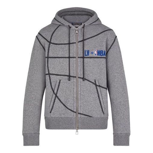 LOUIS VUITTON x NBA Logo Print Sweatshirt M Grey 1A8GW2